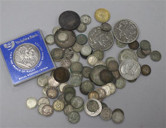 A small quantity of 19th century and later coins.